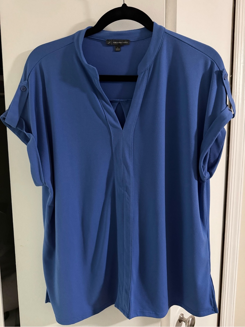 Adrianna Papell Periwinkle Split-Neck Blouse